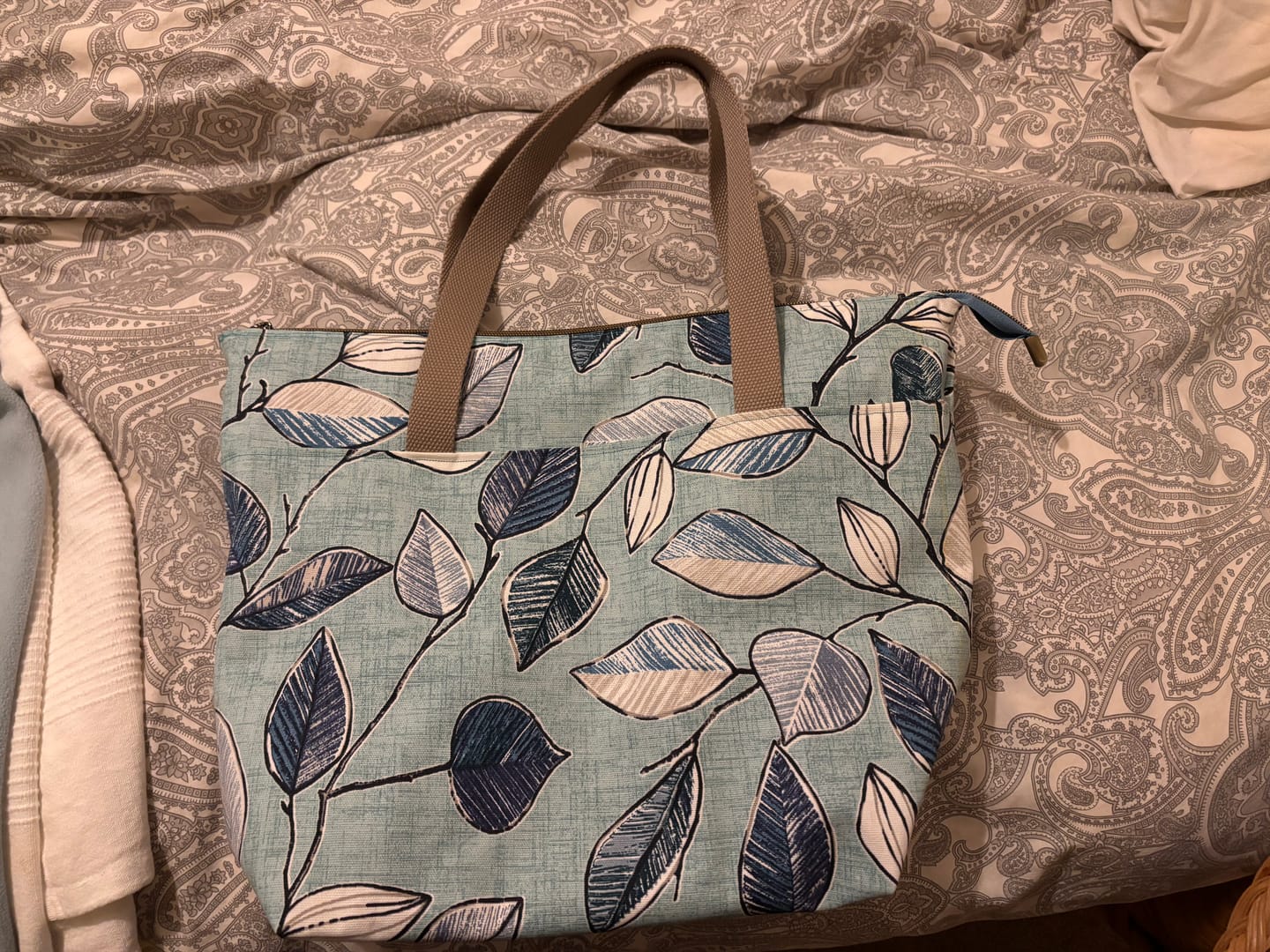 Customer photo review of Leaf Cascade Water Resistant Canvas Fabric