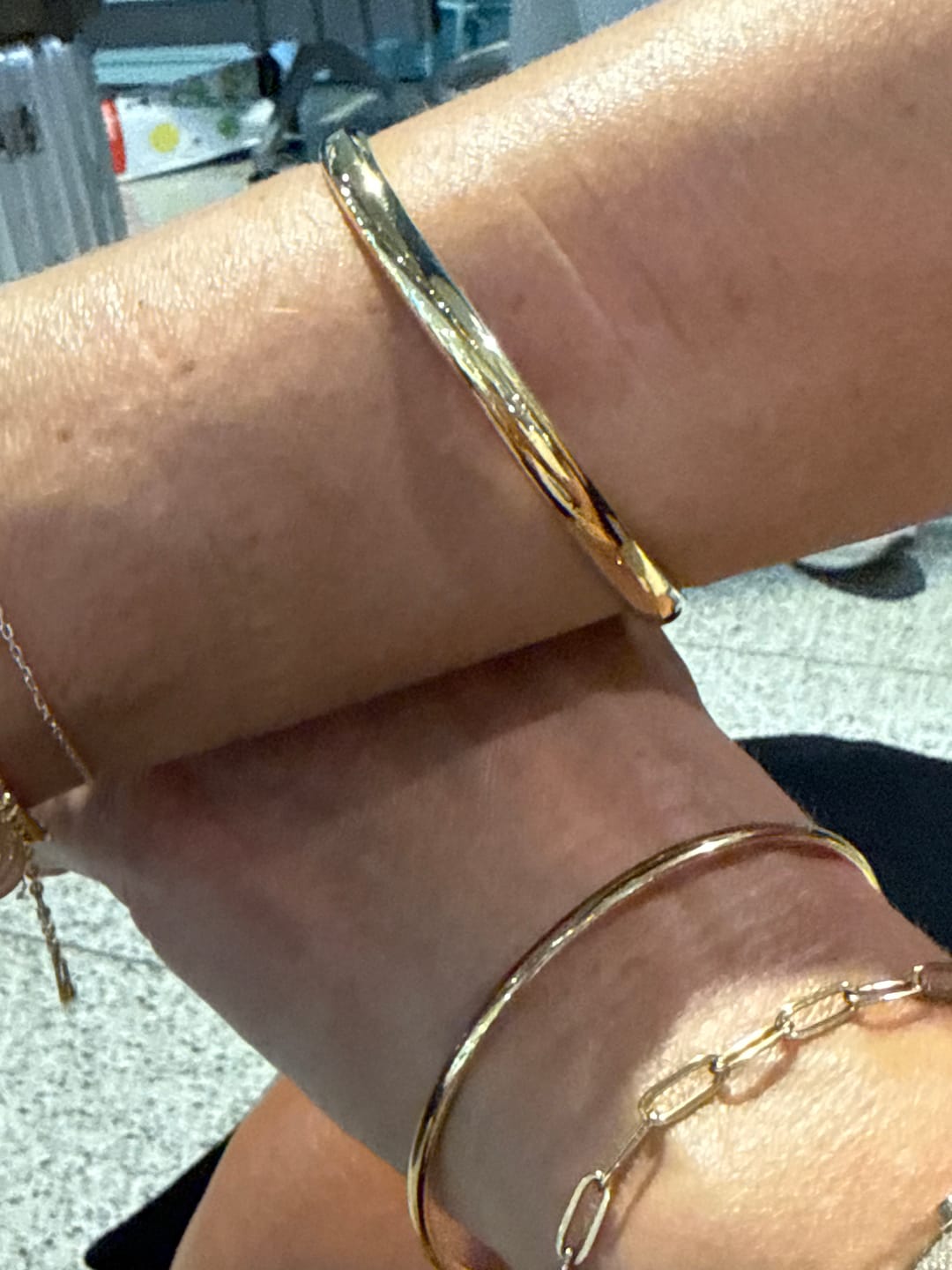 Customer photo review of Classic Chunky Gold Bangle