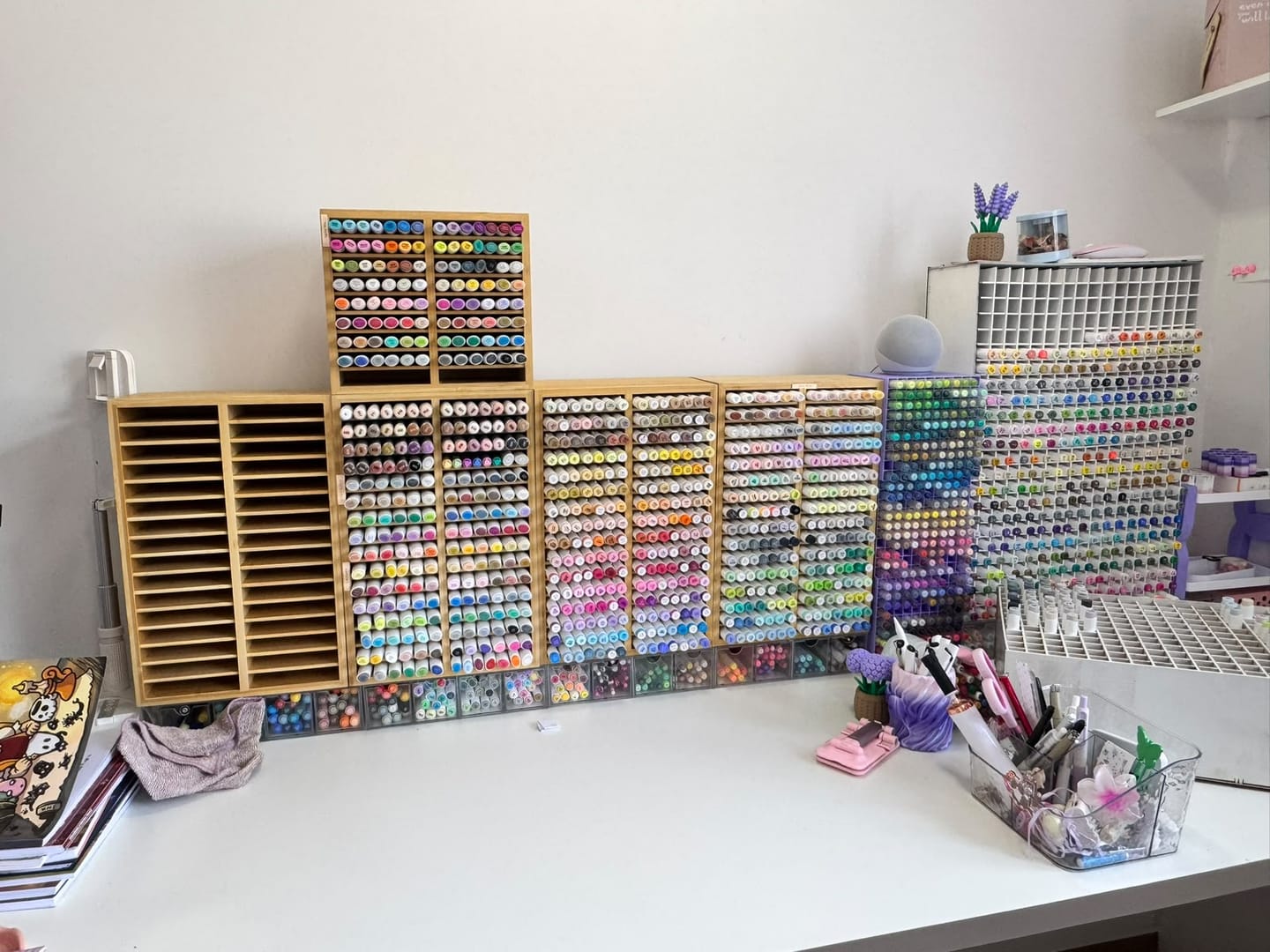Customer photo review of Ohuhu Bamboo Marker Organizer (Brazil Domestic Shipping)