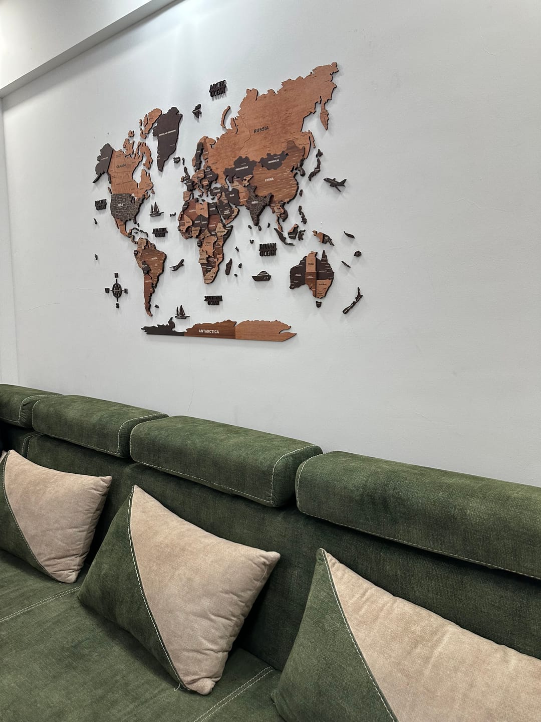 Customer photo review of 3D Wooden Texture Wooden Worldmap