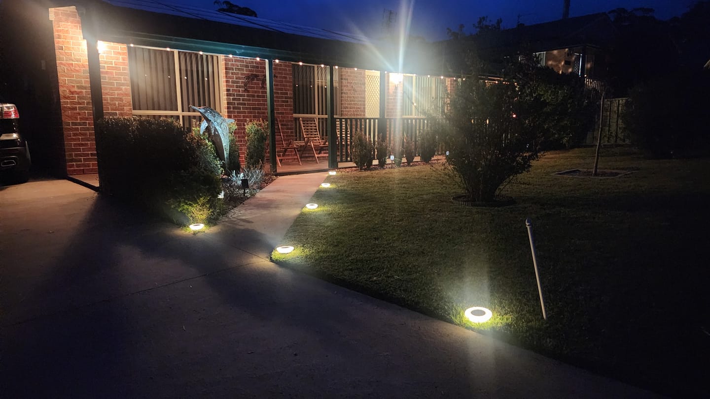 Customer photo review of GardenBrite™ Rust-Proof Solar Ground Light Pack