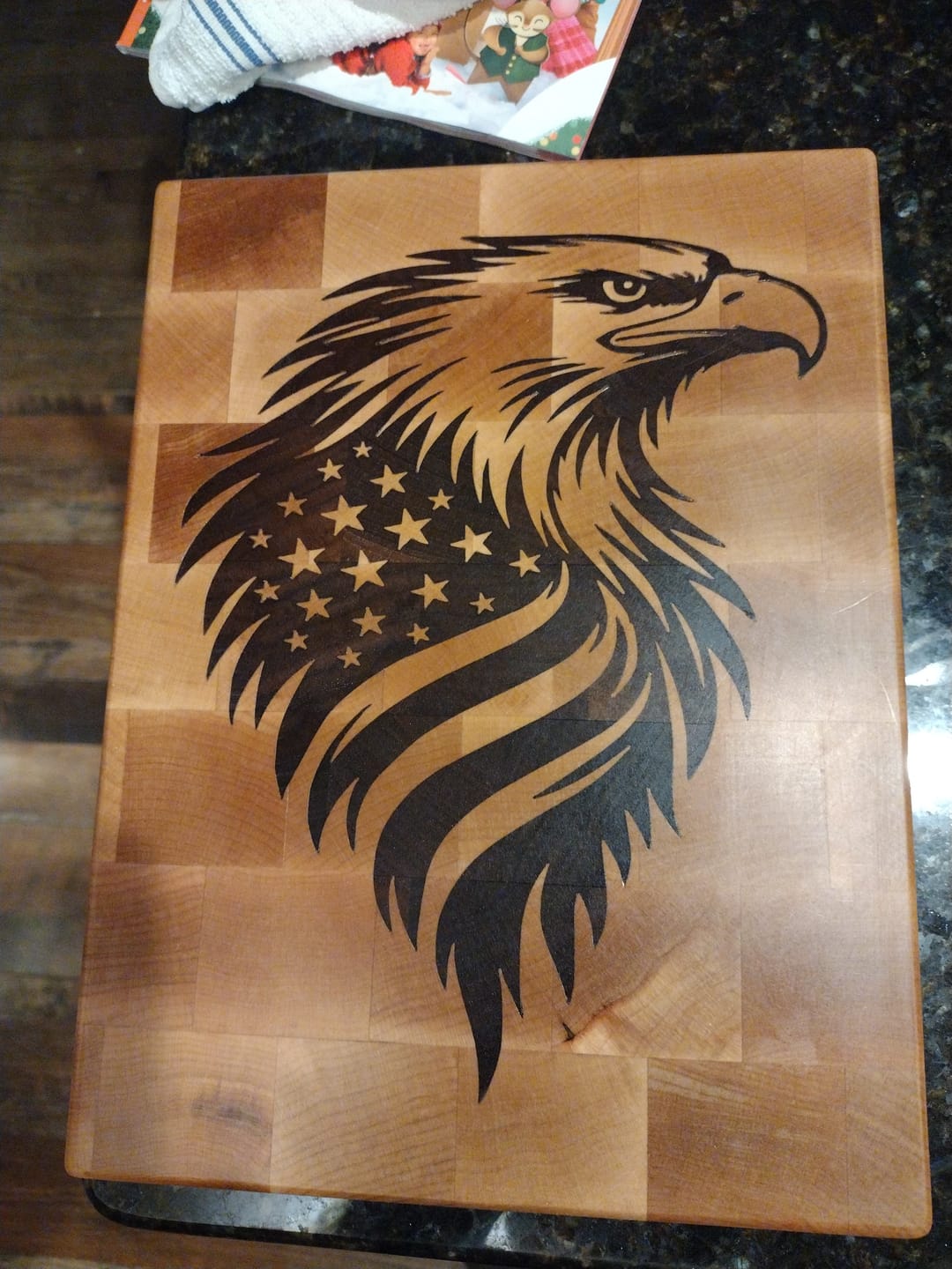 Customer photo review of Walnut/Maple End Grain Base Board (18"x12") - Livestream Special