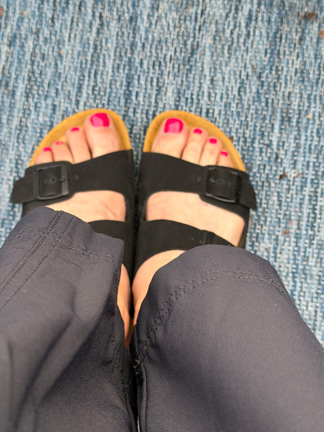 Customer photo review of Beta Two-Strap Sandal in Black