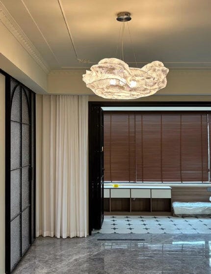 Customer photo review of White Wavy Mesh Pendant Light, Stainless Steel, 40 to 75 cm