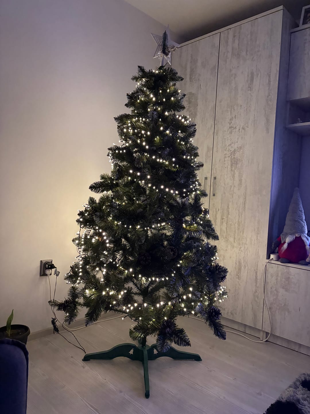 Customer photo review of Brad artificial de Crăciun Pădure de Iarnă, nins cu conuri naturale, 2D, 200 cm