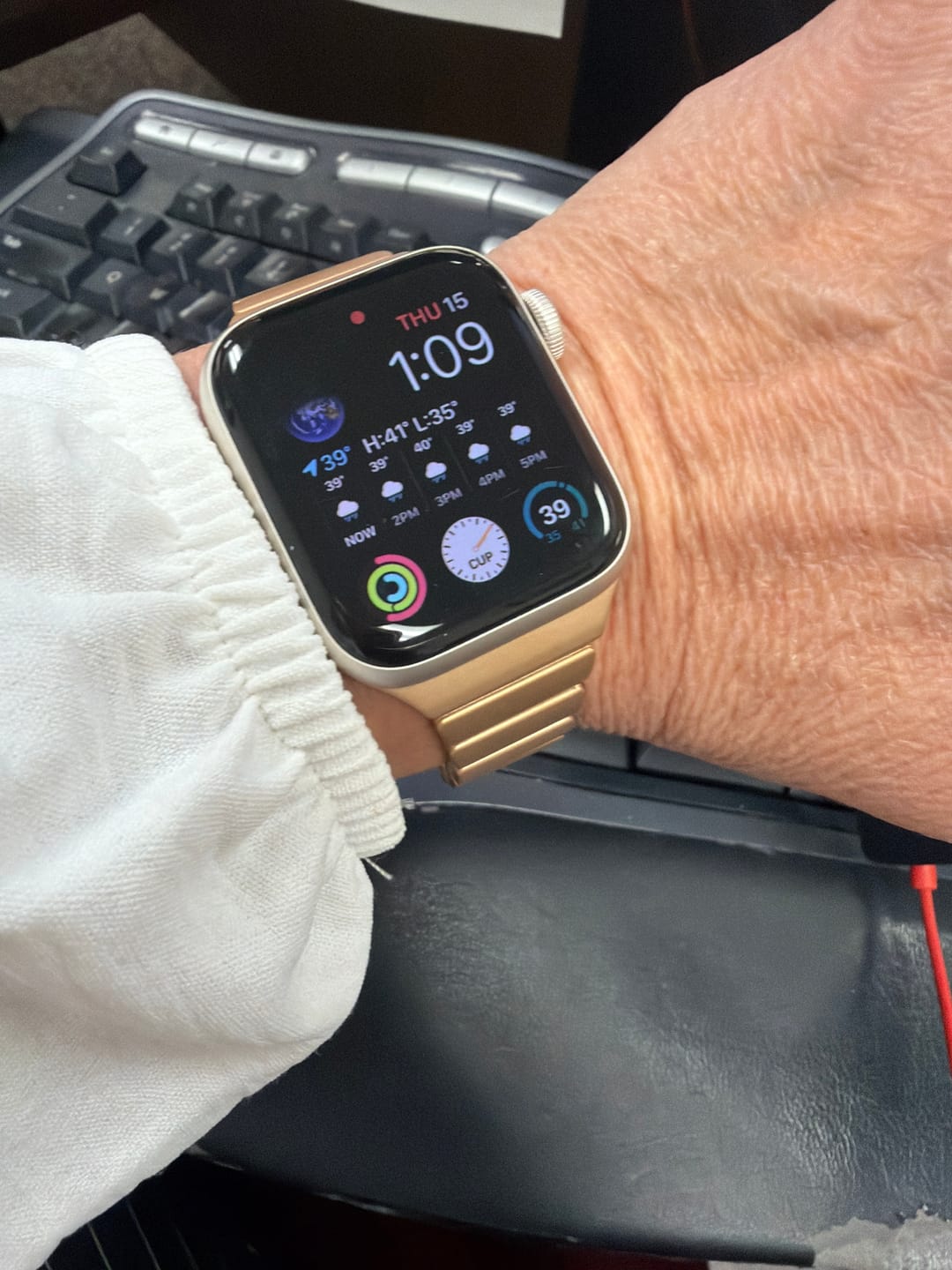 Customer photo review of Orion Metal Silicone Strap