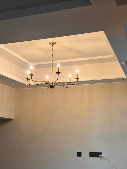 Customer photo review of Brass Chandelier with Curved Arms, Vintage Style, 76 to 106 cm