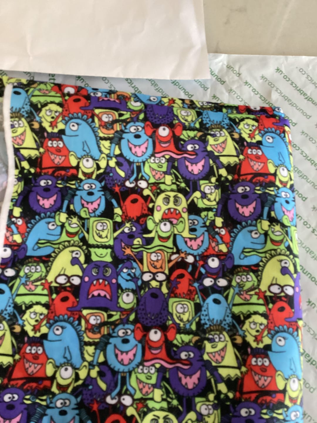 Customer photo review of Monster Mash Polycotton Fabric