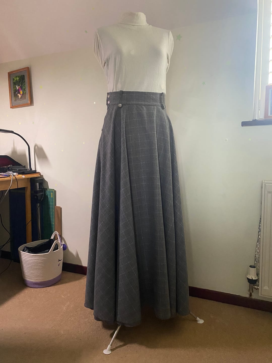 Customer photo review of Lined Squares Wool Blend Fabric