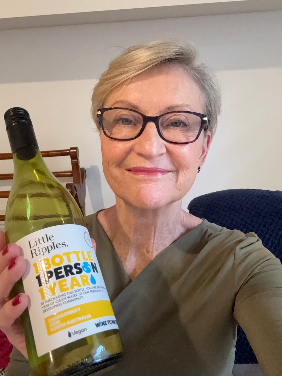 Customer photo review of Zero Sugar Chardonnay – Vegan Australian White Wine | 6 Pack