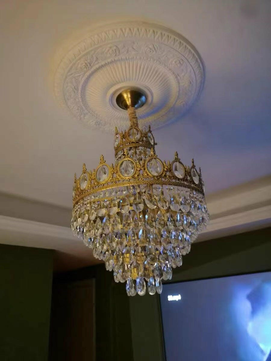 Customer photo review of Copper Pendant Light, Crystal Tiered Chandelier, 24 to 48 cm