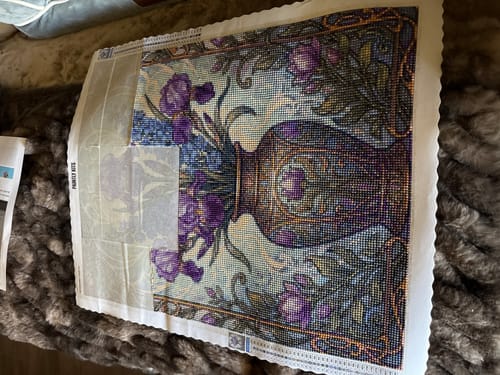 Customer photo review of Iris Delphinium Vase (Diamond Painting)