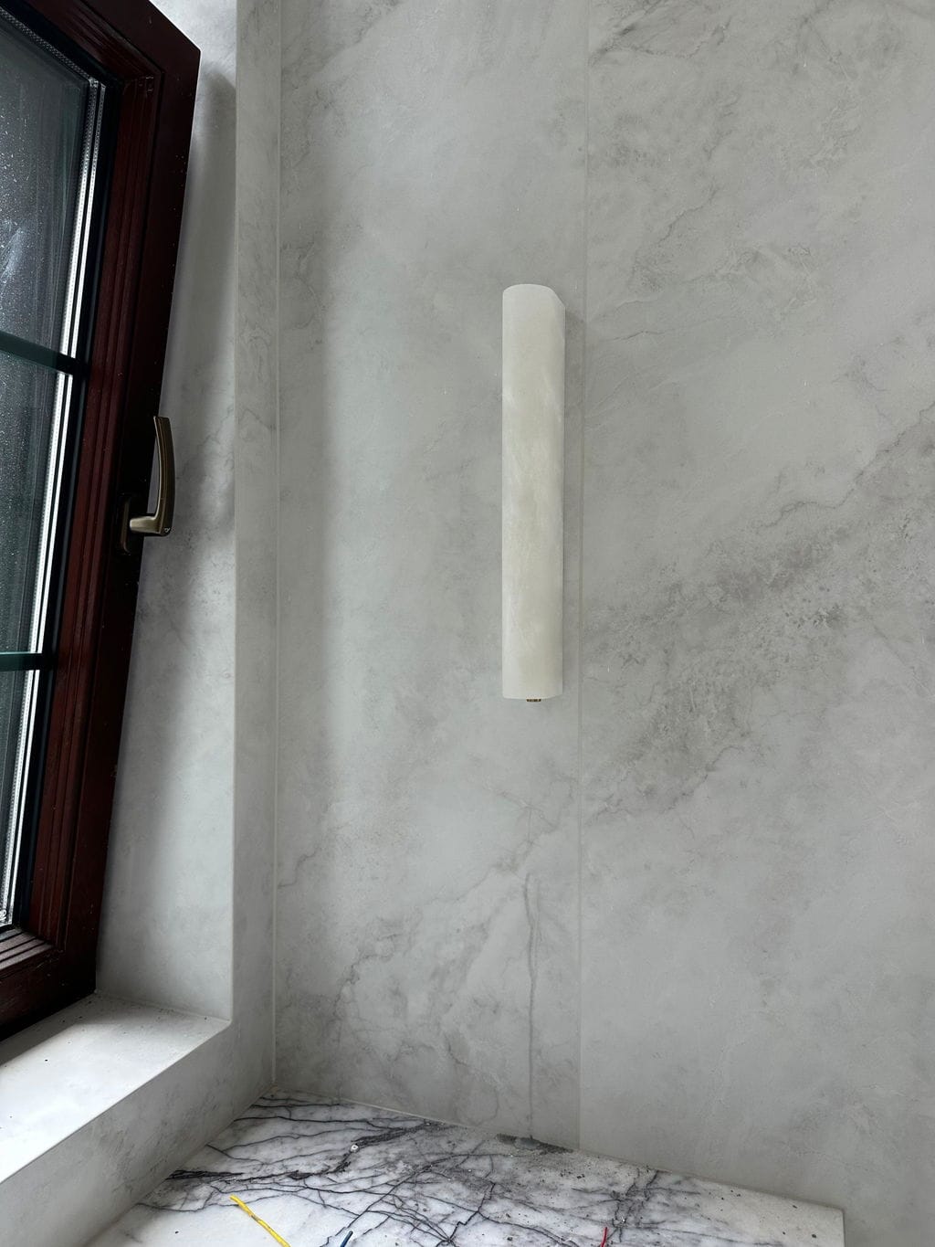 Customer photo review of Slim Alabaster Column Wall Sconce, Wall Light, Integrated LED