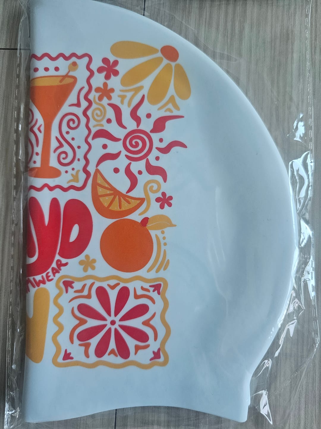 Customer photo review of JAYD Swim Cap - Sunrise Collage