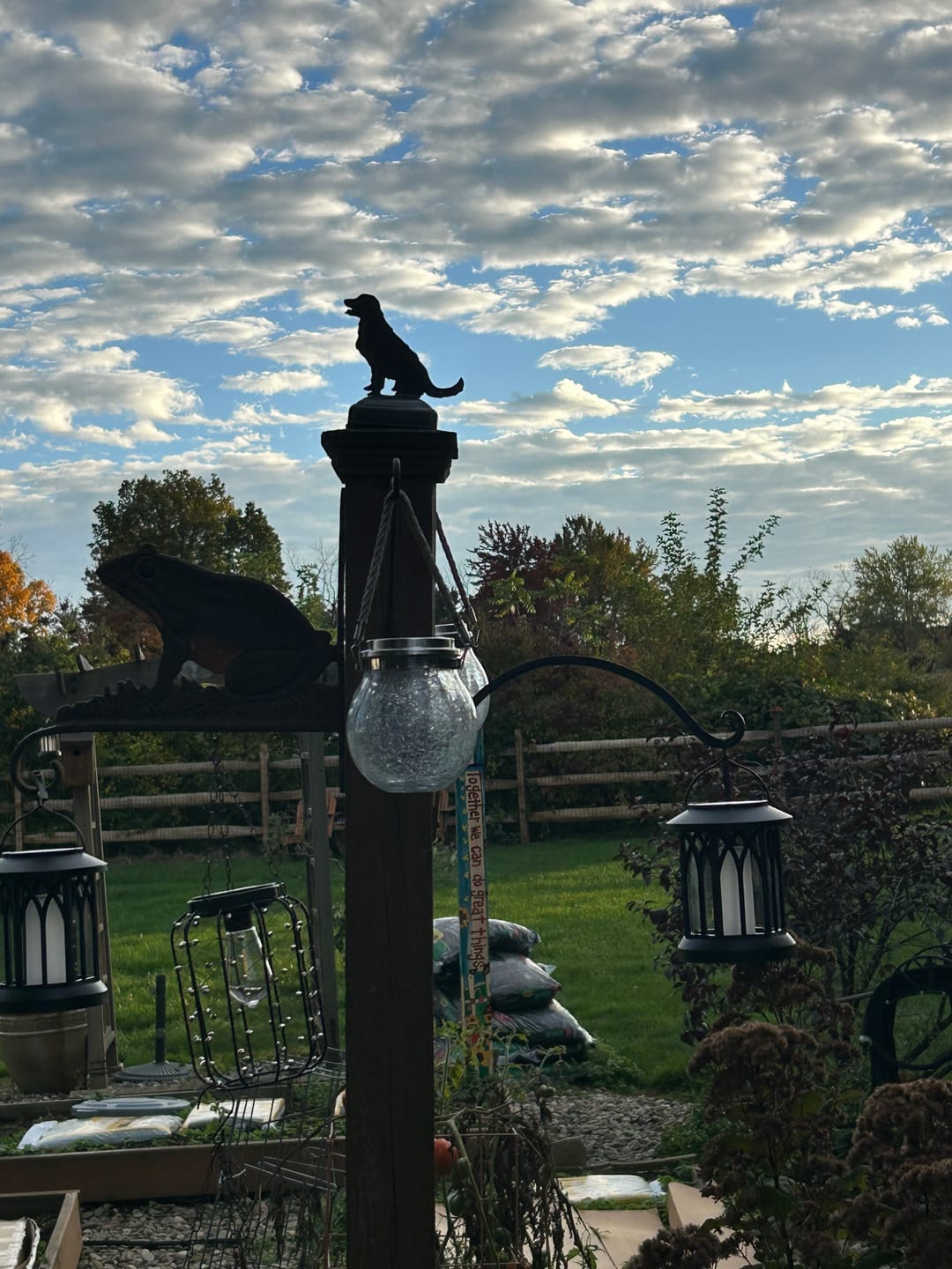 Customer photo review of Golden Retriever Fence Post Cap (Multiple Post Sizes Available)