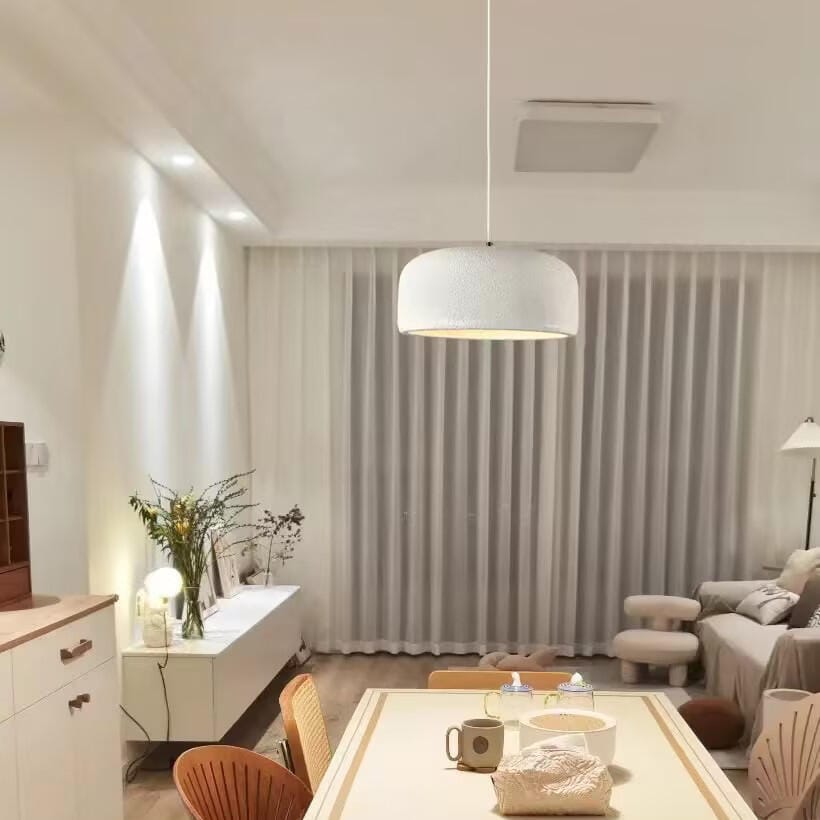 Customer photo review of Modern Pendant Light, White Polystyrene Shade, 40 cm, Adjustable