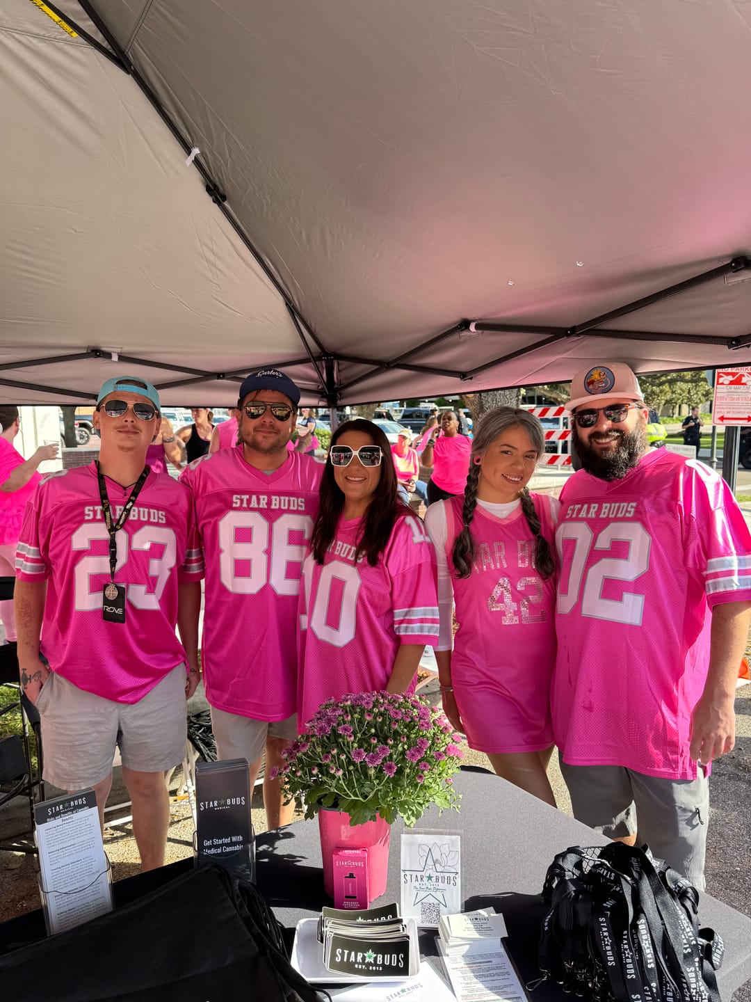 Customer photo review of Custom Rose Pink White-Gray Classic Style Authentic American Football Jersey