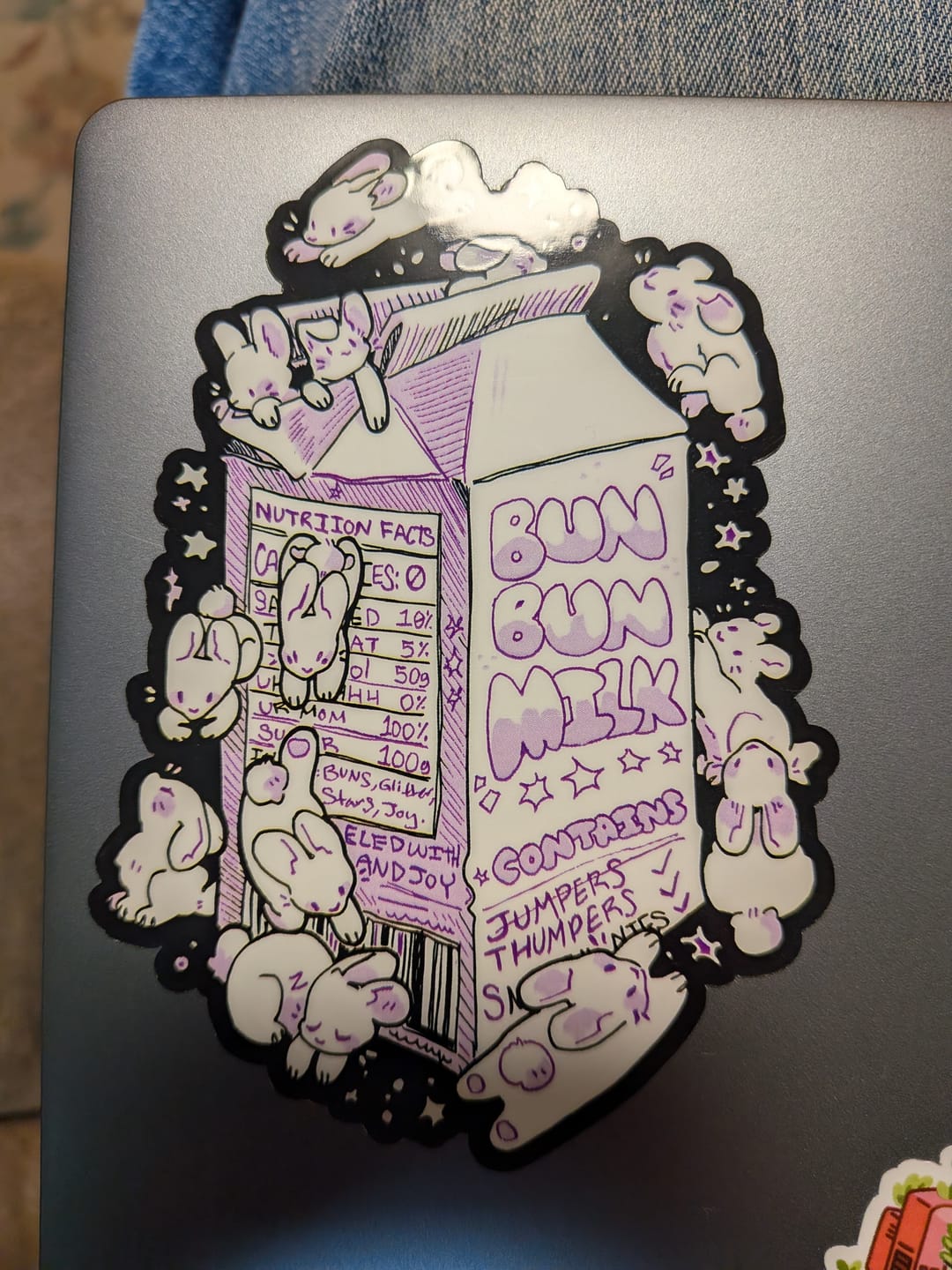 Customer photo review of Bunny Milk Sticker