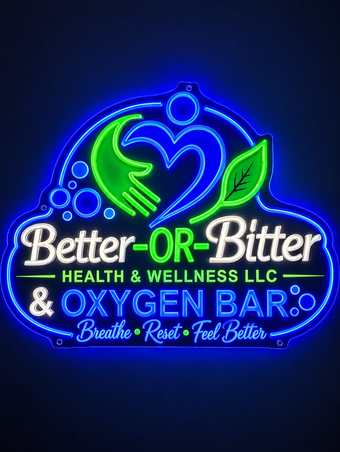 Customer photo review of Better or bitter oxygen bar | LED Neon Sign