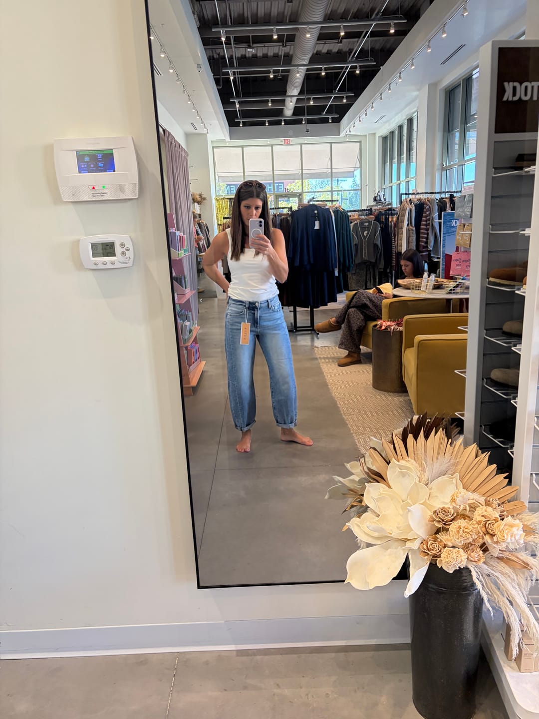Customer photo review of Joslyn Medium Wash Cuffed Barrel Jean