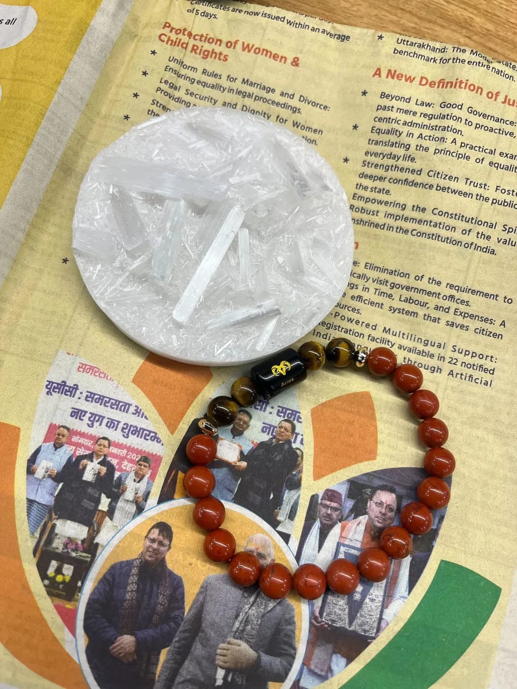 Customer photo review of Aries (Mesha Rashi) Zodiac Bracelet – Natural Red Jasper & Tiger Eye