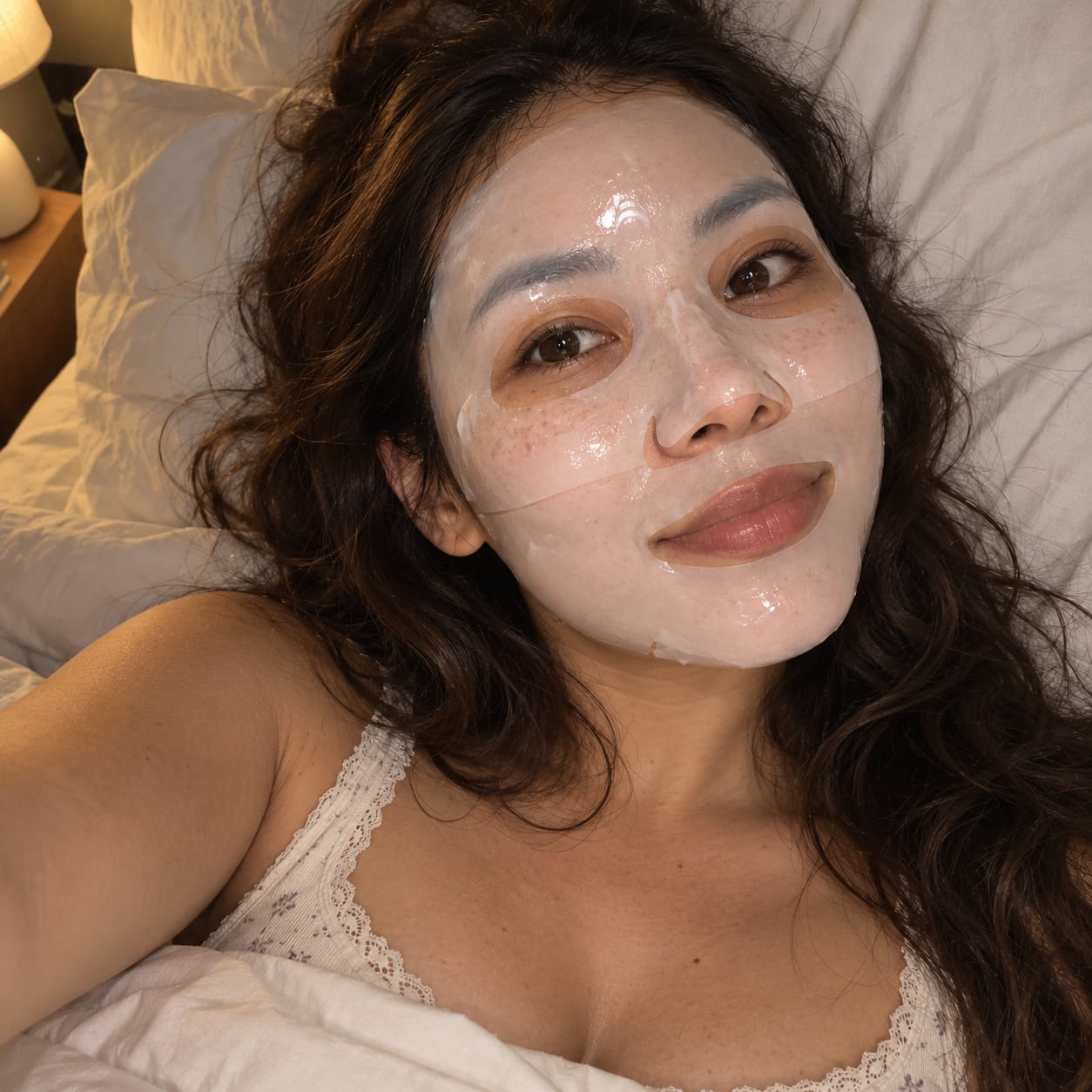 Customer photo review of Korean Bio-Collagen Mask - Your Favorite Glow Mask for Deep Hydration + Glass Skin