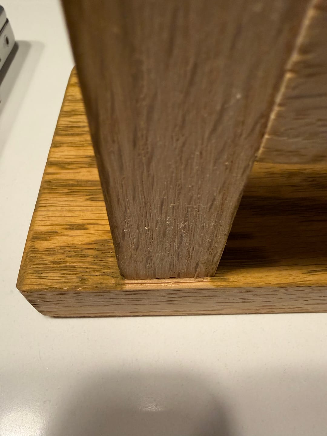 Customer photo review of Solid Oak Walnut Coat Rack with Shelf
