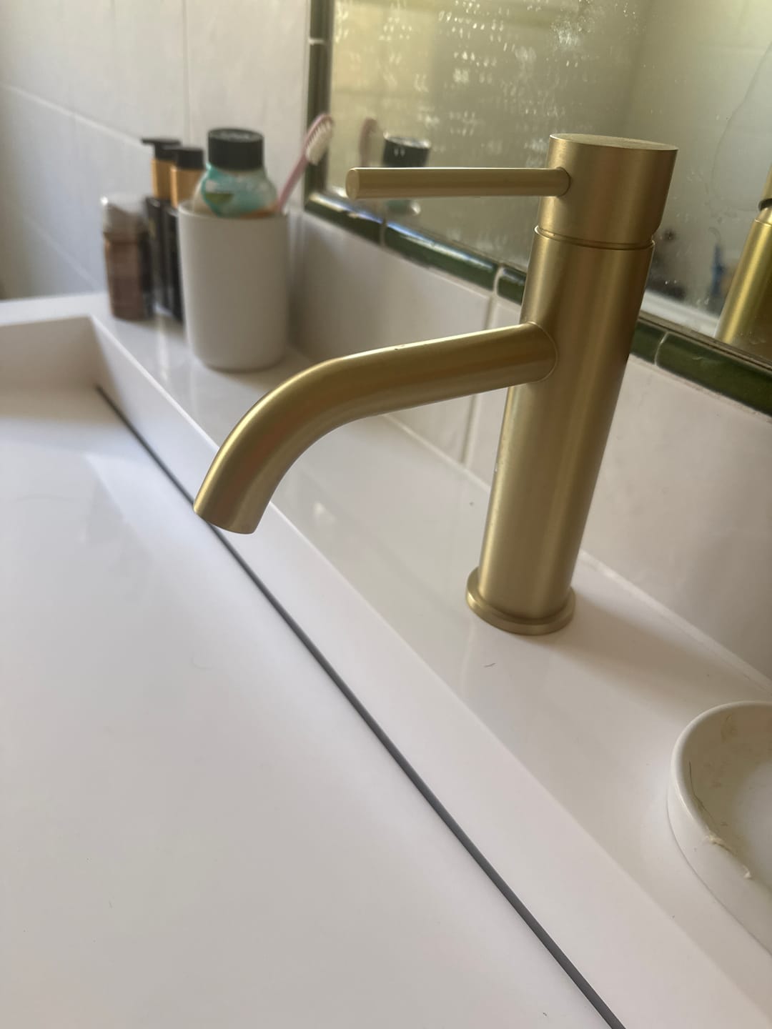 Customer photo review of Mitigeur de salle de bain or brossé