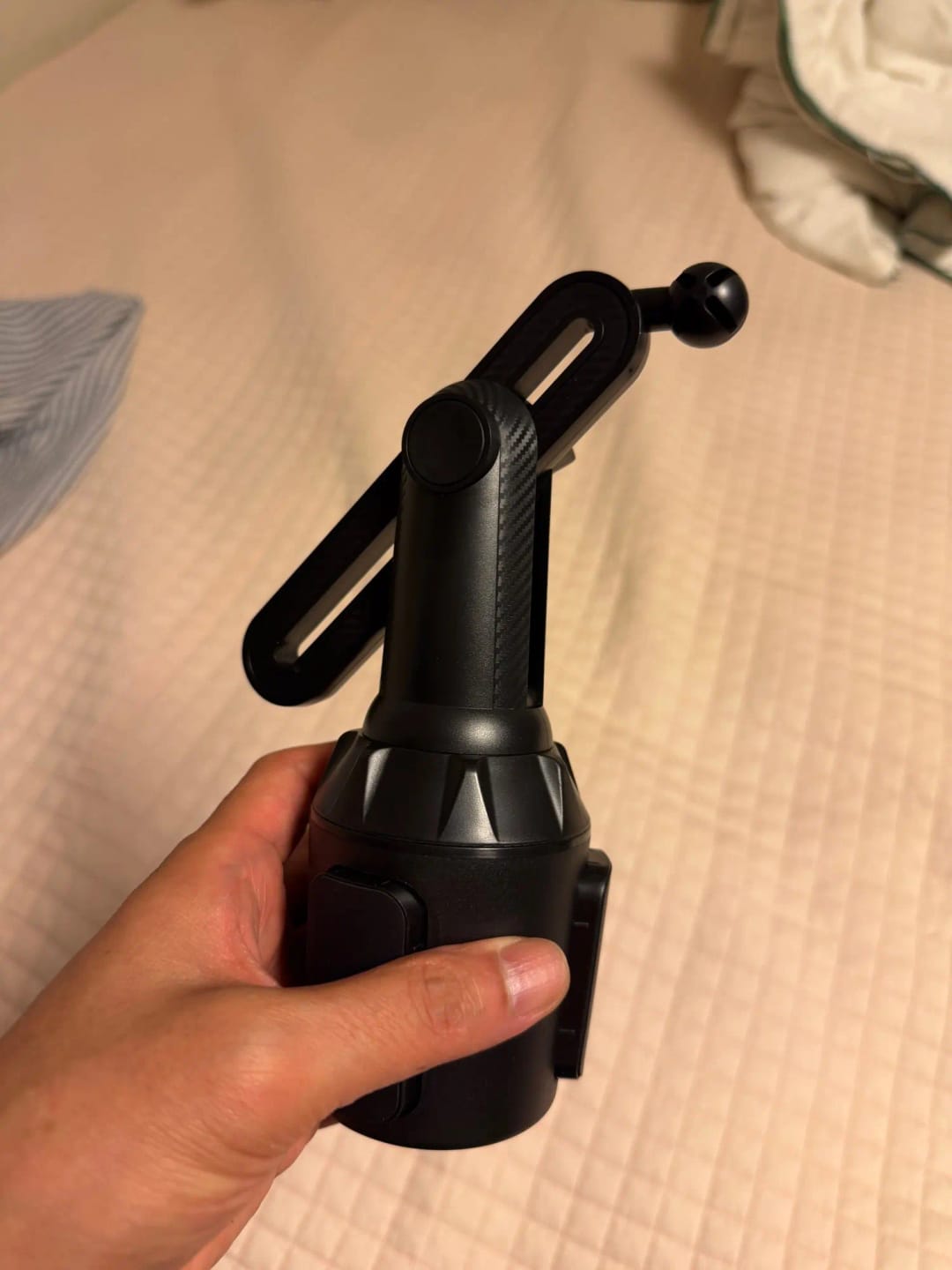 Customer photo review of Golf Cart Cup Holder Phone Mount, 360° Adjustable for 4 to 7 in Phones