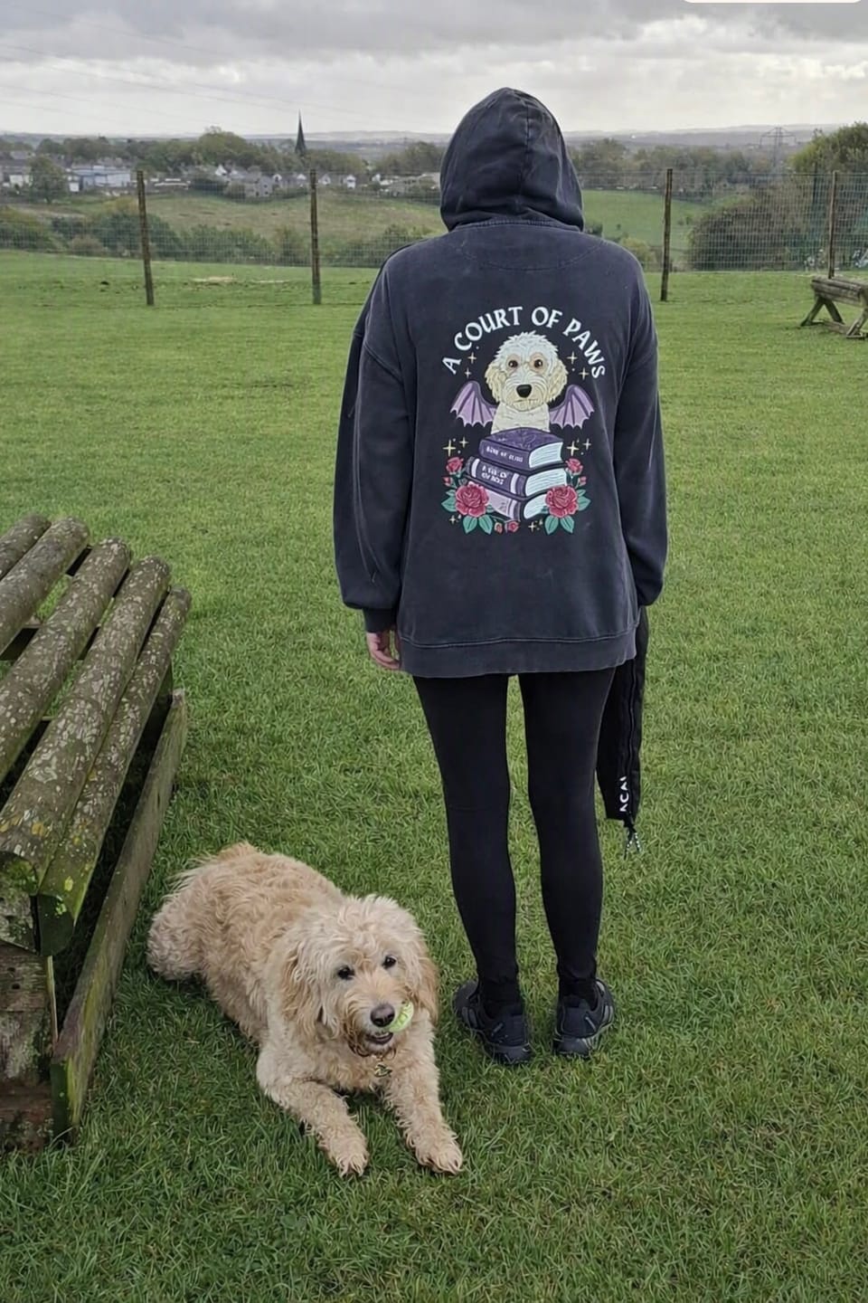 Customer photo review of Personalised Court of Paws Vintage Wash Hoody