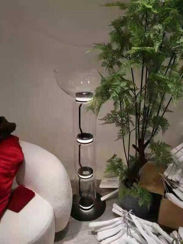 Customer photo review of Black Floor Lamp, Clear Glass Cylinders, LED, Up to 160 cm