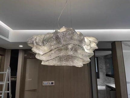 Customer photo review of White Wavy Mesh Pendant Light, Stainless Steel, 40 to 75 cm