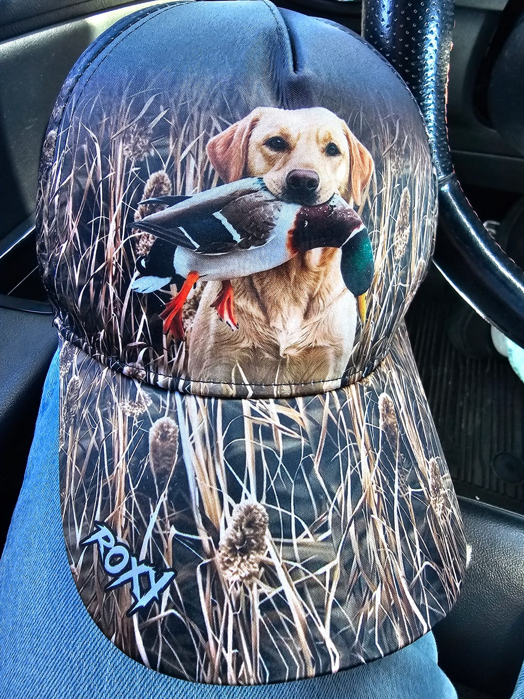 Customer photo review of Maxcorners Duck Hunting Dogs Waterfowl Camo Multi Options Personalized Name 3D Cap