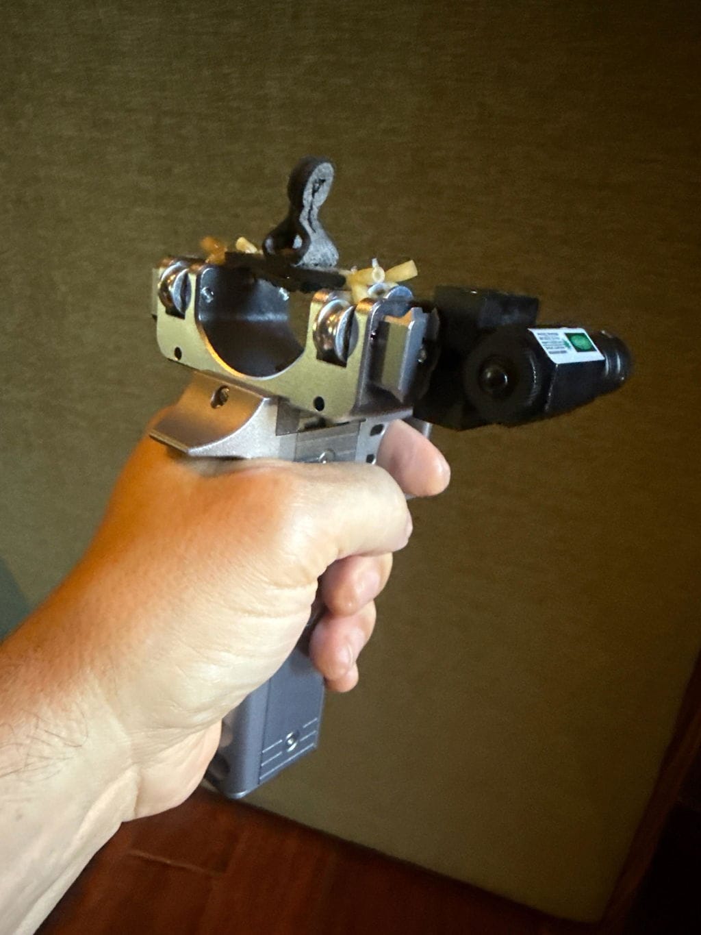Customer photo review of V5 Semi Auto Slingshot with Dual Magazine 22 Round Capacity