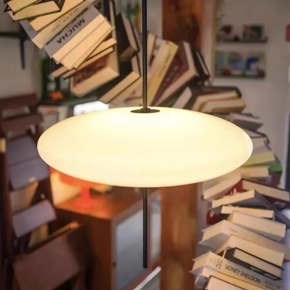 Customer photo review of Flying Saucer Pendant Light, Acrylic and Iron, 30 or 50 cm