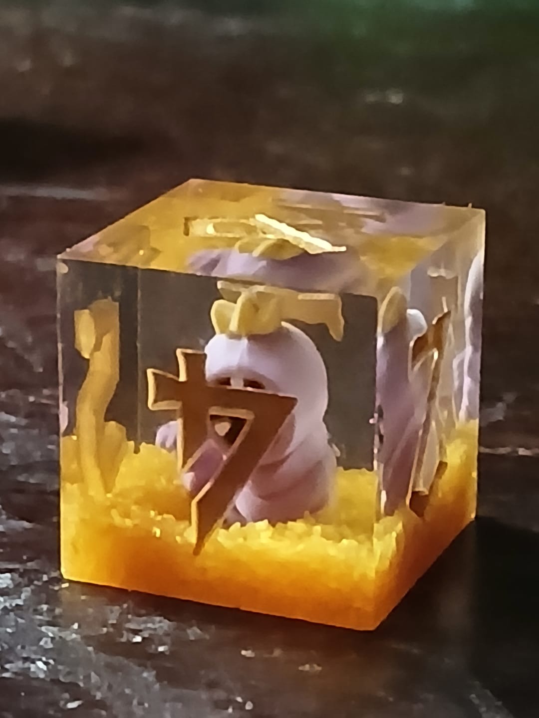 Customer photo review of SMARSH Sharp-Edged Resin Dice Set | Tales From the Stinky Dragon x MMG