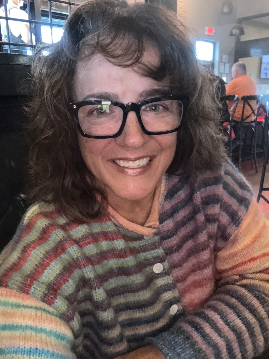 Customer photo review of Kimber Multi Mix Button Cardigan-Mocha