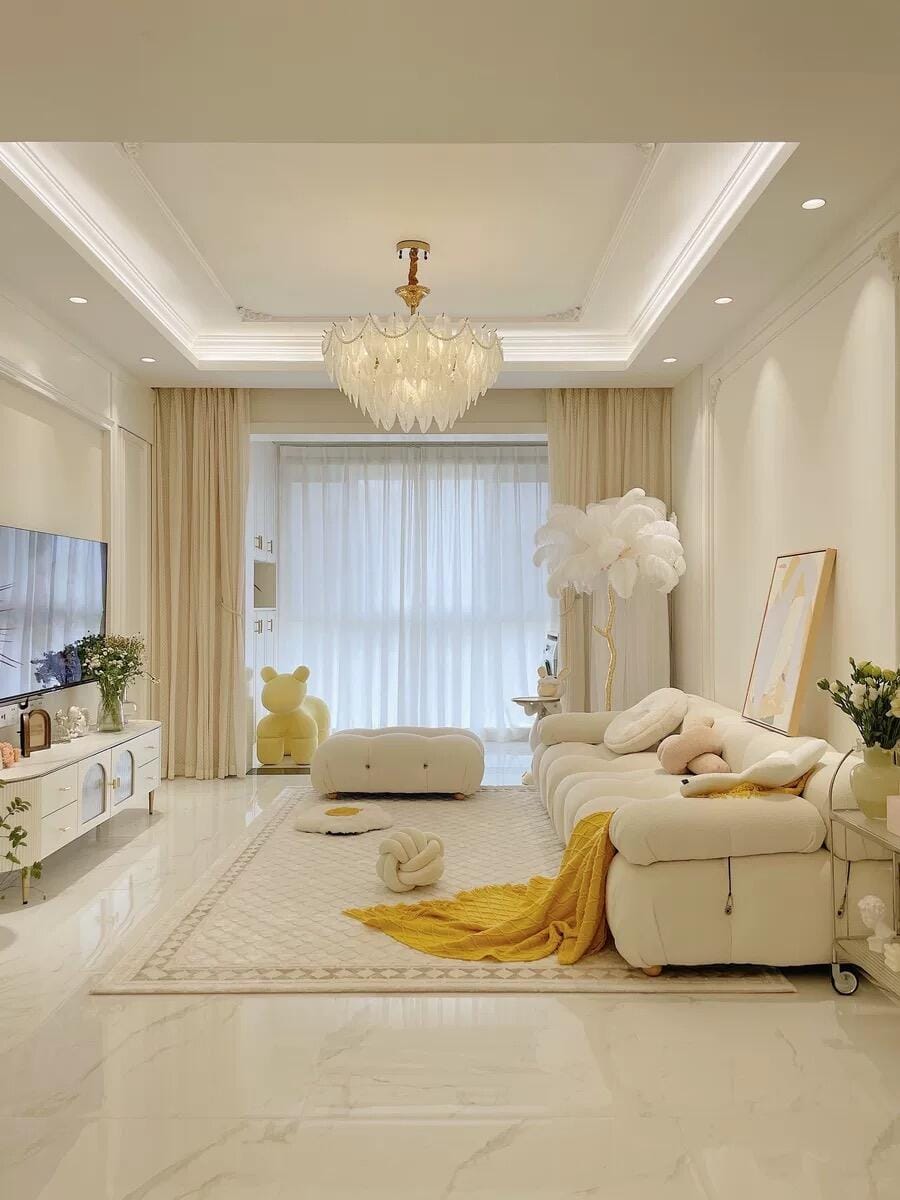 Customer photo review of Brass Floor Lamp, Ostrich Feather Palm Fronds, 6 Lights, 160 cm