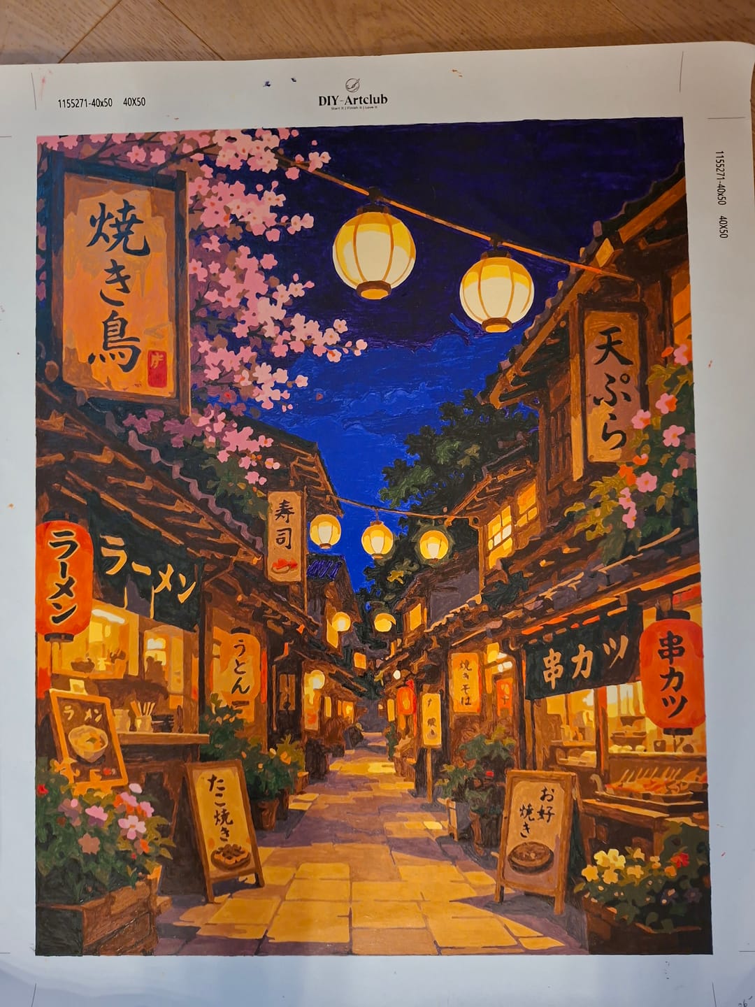 Customer photo review of Sakura Lanterns | Paint by Number