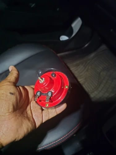 Customer photo review of Loud 12V Snail Horn for Golf Carts, Red or Black, Single or Pair