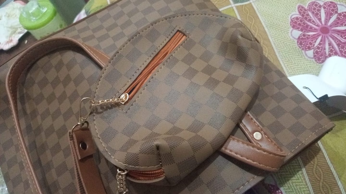 Customer photo review of Golden Latte Carryall Tote Bag