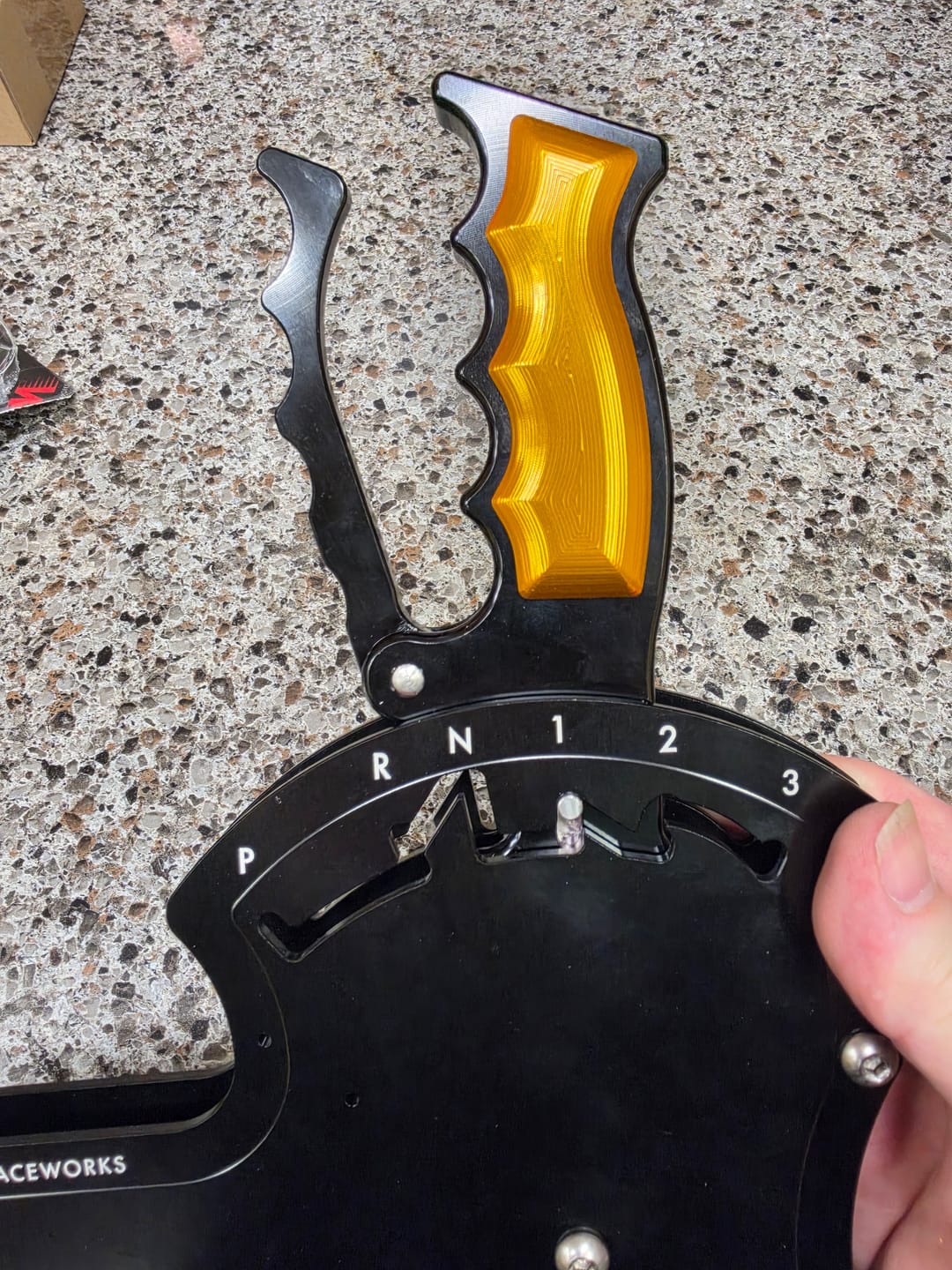 Customer photo review of Operator Billet Shifter Grip Set Orange Anodized