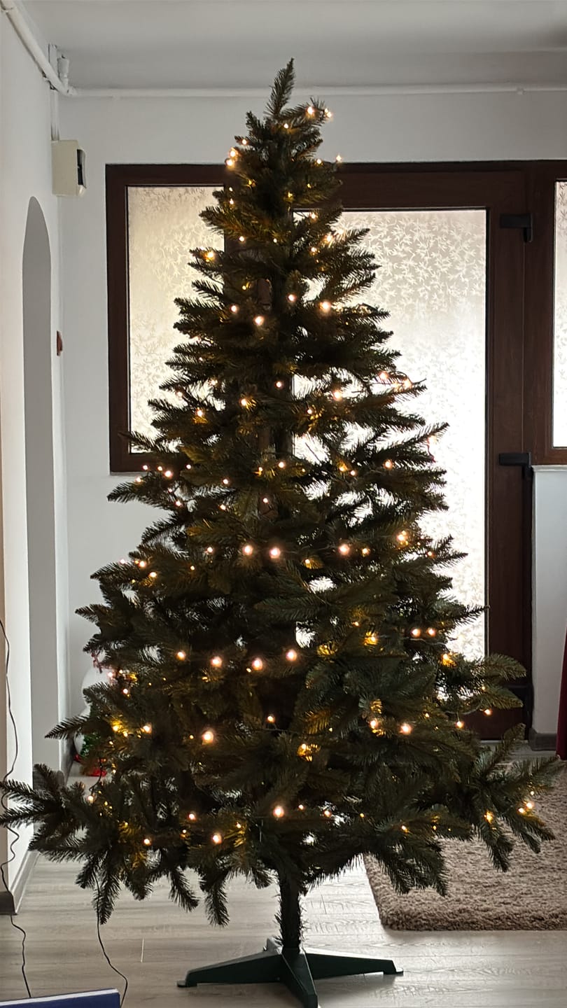 Customer photo review of Brad artificial de Crăciun Bucegi, verde clasic, 220 cm, cu suport