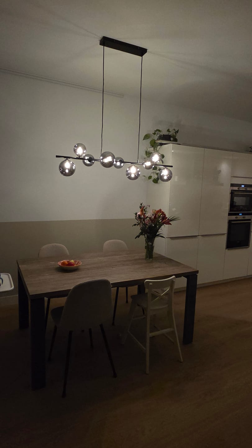 Customer photo review of Hanglamp Novi - 9-lichts - Smoke - Glas