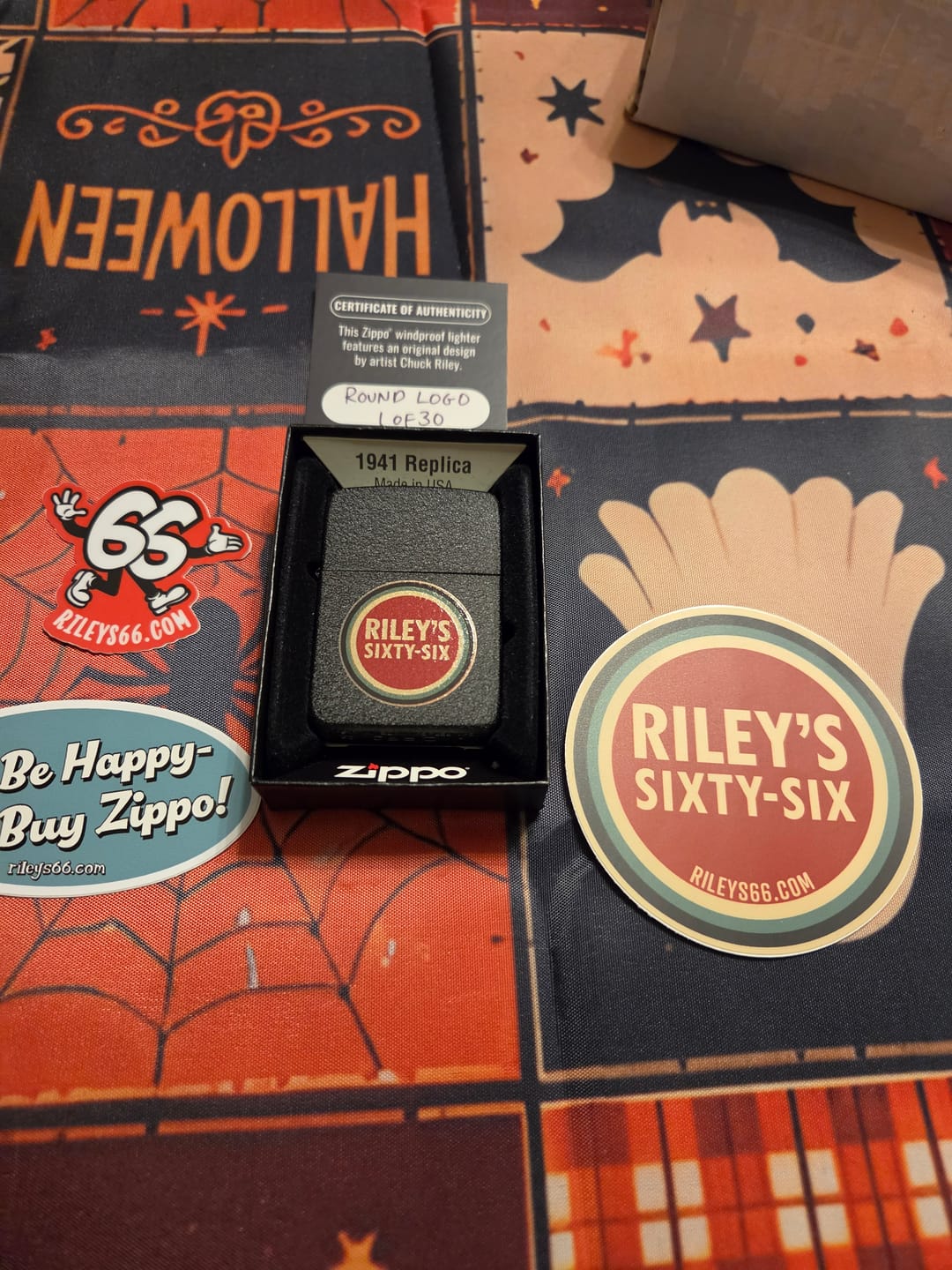 Customer photo review of Round Logo Zippo Lighter - Only 30 Made - Riley's 66 Original Artwork