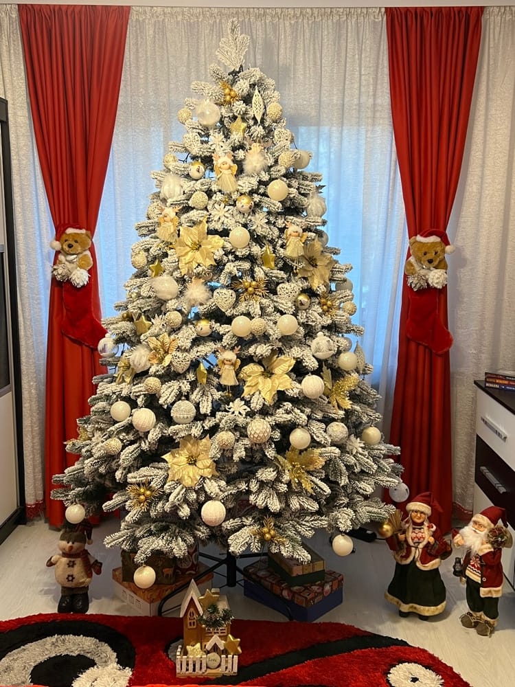 Customer photo review of Brad artificial de Crăciun Nordic, nins, 3D, 230 cm