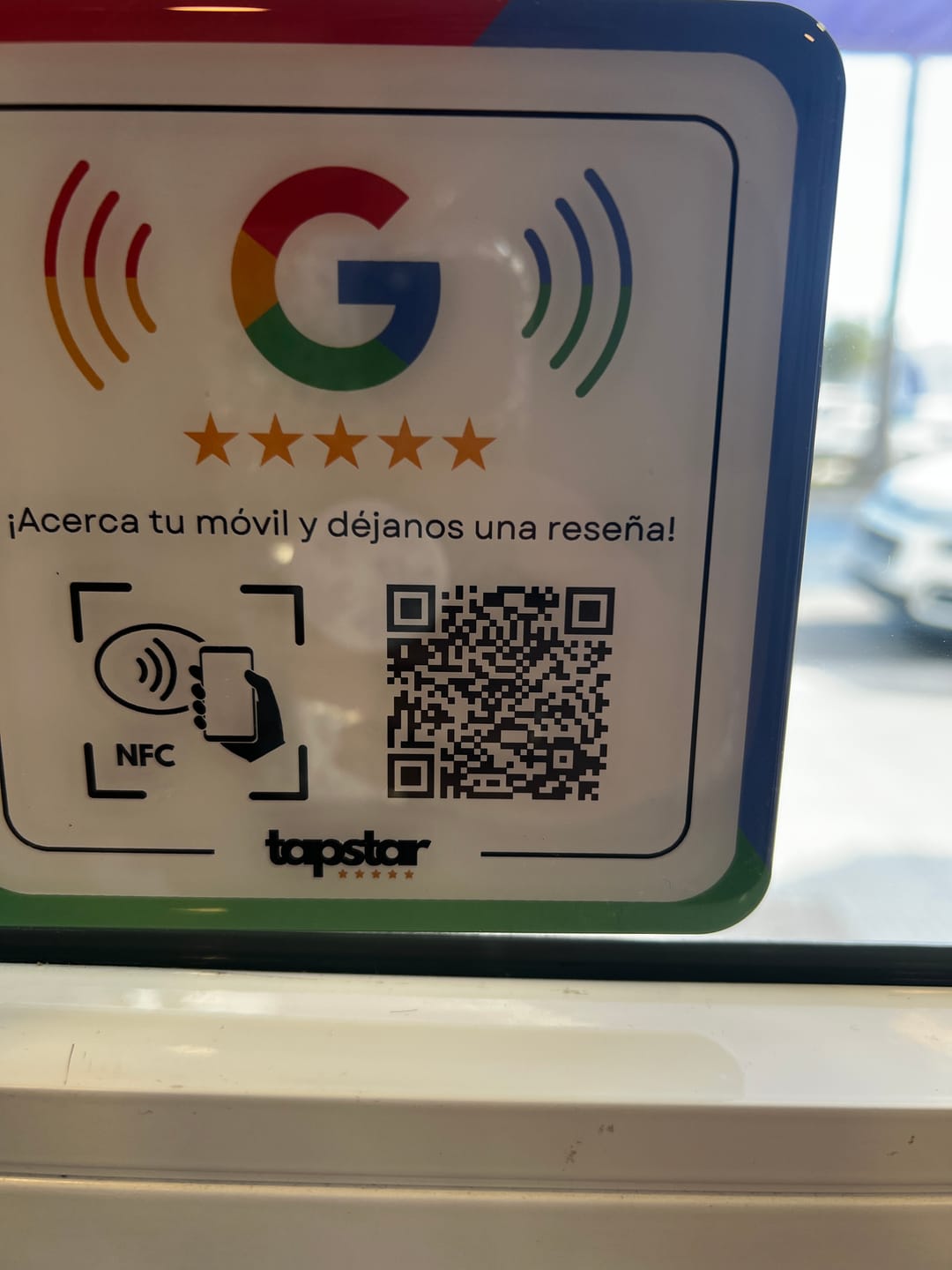 Customer photo review of Placa Reseñas de Google