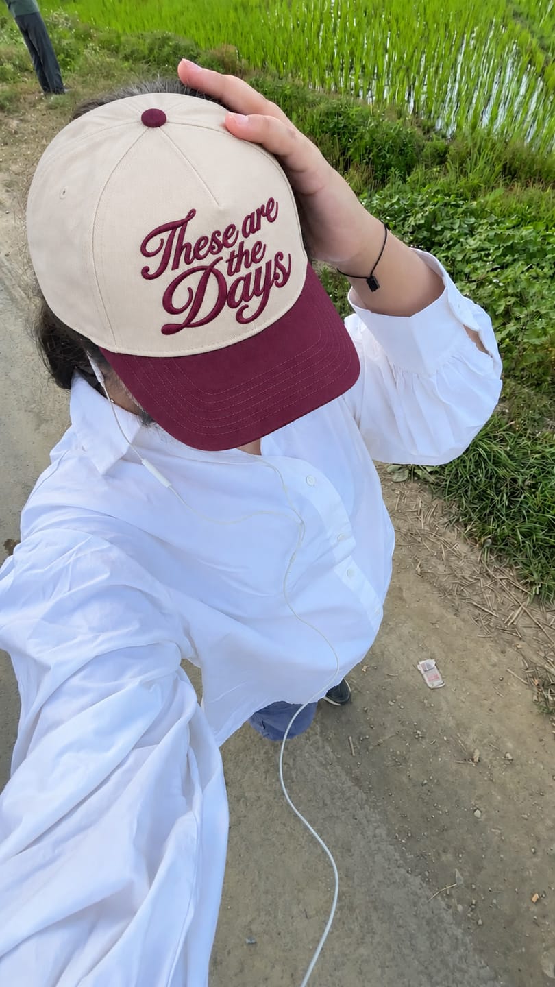 Customer photo review of These Are The Days Hat, Nostalgic Summer Vacation Snapback