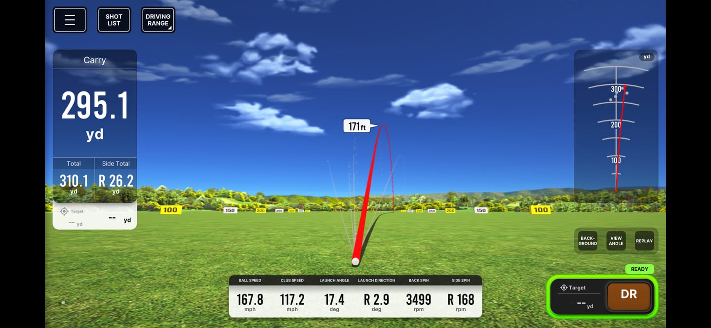 Customer photo review of Swing Caddie SC4 PRO Golf Launch Monitor/Driving Range Simulator with Alignment Stand