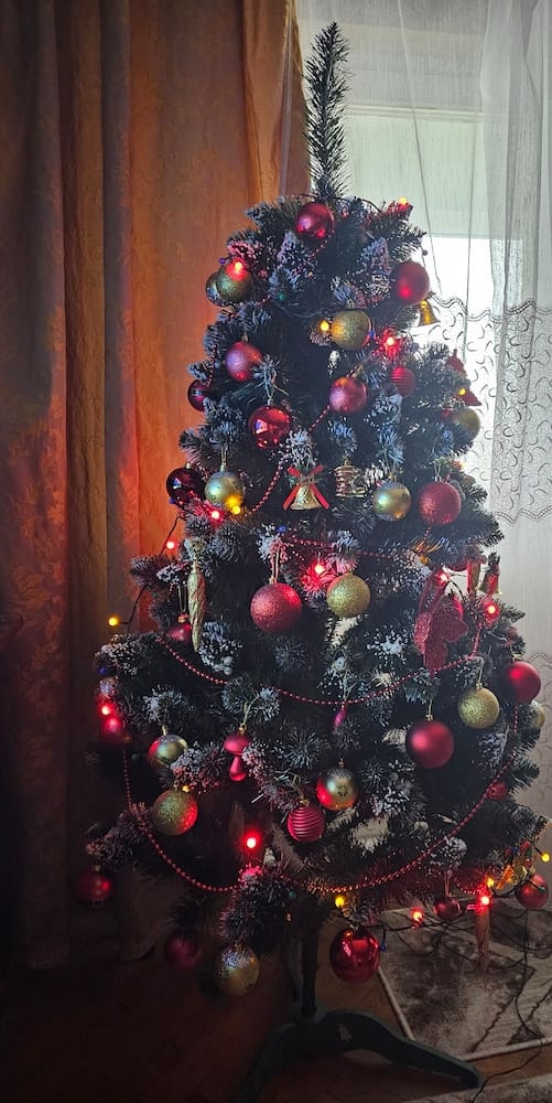 Customer photo review of Brad artificial de Crăciun Fulg de Nea, nins cu merișoare albe, 2D, 180 cm